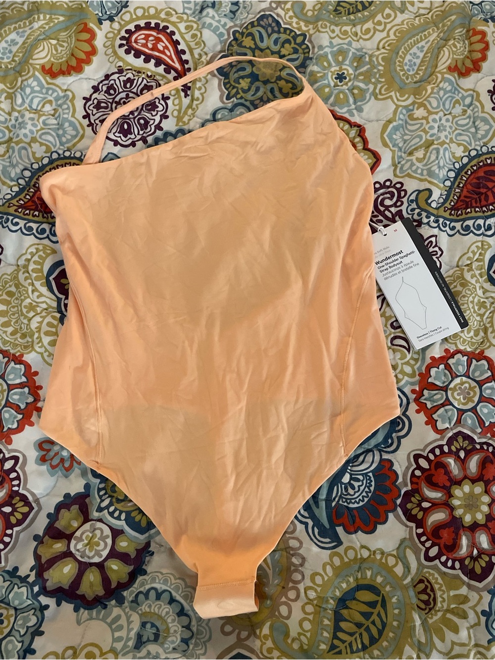 NET lululemon athletica Peach One-Shoulder Bodysuit